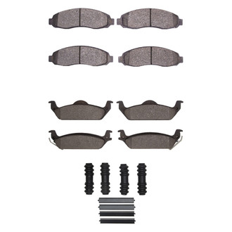 R1 Concepts® - Super Heavy Duty Semi-Metallic Front and Rear Brake Pad Set