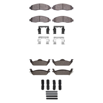 R1 Concepts® - Super Heavy Duty Semi-Metallic Front and Rear Brake Pad Set