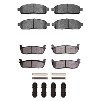 R1 Concepts® - Super Heavy Duty Semi-Metallic Front and Rear Brake Pad Set