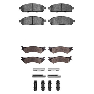 R1 Concepts® - Super Heavy Duty Semi-Metallic Front and Rear Brake Pad Set