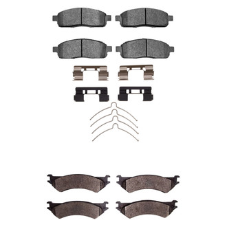 R1 Concepts® - Super Heavy Duty Semi-Metallic Front and Rear Brake Pad Set