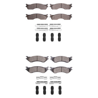 R1 Concepts® - Super Heavy Duty Semi-Metallic Front and Rear Brake Pad Set