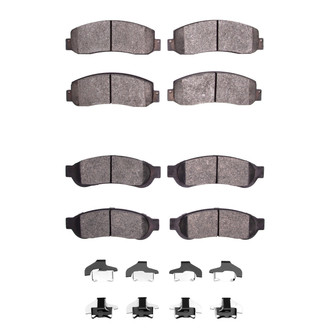 R1 Concepts® - Super Heavy Duty Semi-Metallic Front and Rear Brake Pad Set