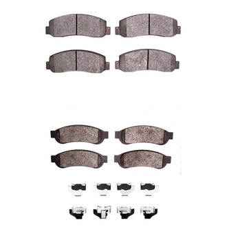 R1 Concepts® - Super Heavy Duty Semi-Metallic Front and Rear Brake Pad Set