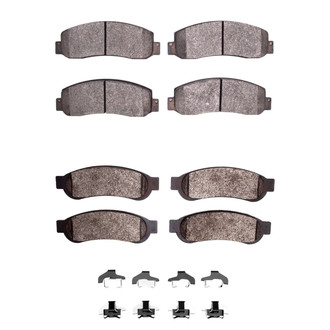 R1 Concepts® - Super Heavy Duty Semi-Metallic Front and Rear Brake Pad Set