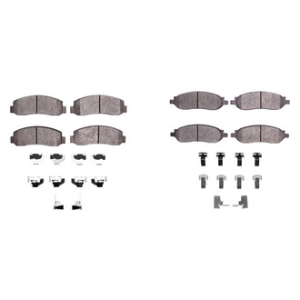 R1 Concepts® - Super Heavy Duty Semi-Metallic Front and Rear Brake Pad Set