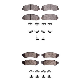 R1 Concepts® - Super Heavy Duty Semi-Metallic Front and Rear Brake Pad Set