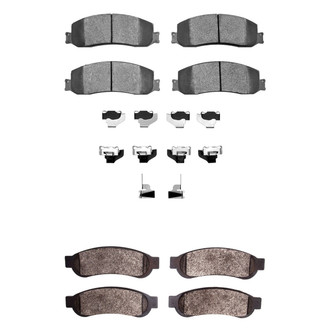 R1 Concepts® - Super Heavy Duty Semi-Metallic Front and Rear Brake Pad Set