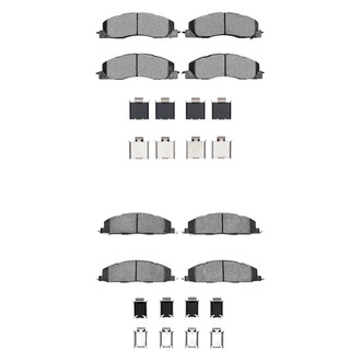 R1 Concepts® - Super Heavy Duty Semi-Metallic Front and Rear Brake Pad Set