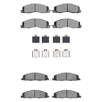 R1 Concepts® - Super Heavy Duty Semi-Metallic Front and Rear Brake Pad Set
