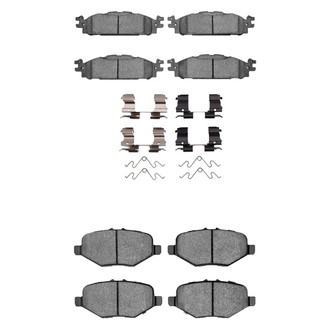 R1 Concepts® - Super Heavy Duty Semi-Metallic Front and Rear Brake Pad Set