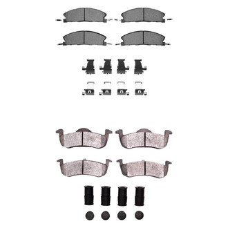 R1 Concepts® - Super Heavy Duty Semi-Metallic Front and Rear Brake Pad Set