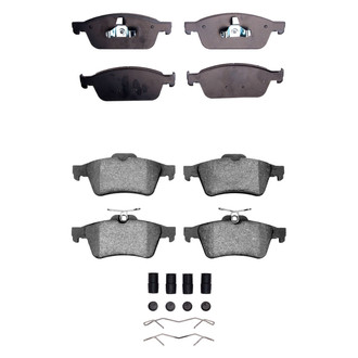 R1 Concepts® - Super Heavy Duty Semi-Metallic Front and Rear Brake Pad Set
