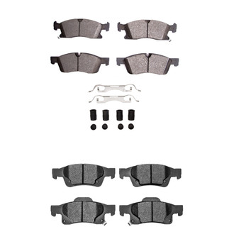 R1 Concepts® - Super Heavy Duty Semi-Metallic Front and Rear Brake Pad Set