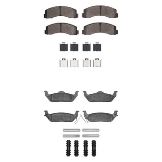 R1 Concepts® - Super Heavy Duty Semi-Metallic Front and Rear Brake Pad Set