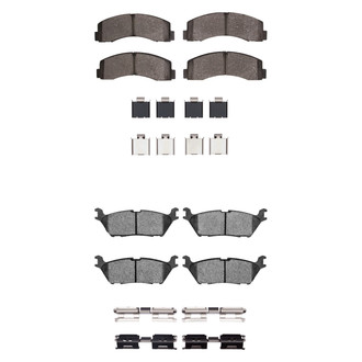 R1 Concepts® - Super Heavy Duty Semi-Metallic Front and Rear Brake Pad Set
