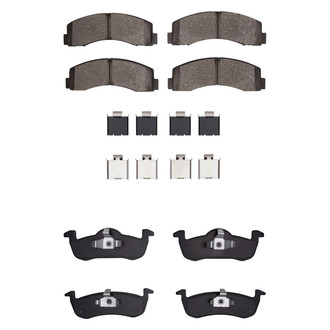R1 Concepts® - Super Heavy Duty Semi-Metallic Front and Rear Brake Pad Set