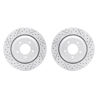 R1 Concepts® - Drilled and Slotted Rear Brake Rotor Set