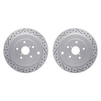 R1 Concepts® - Drilled and Slotted Rear Brake Rotor Set