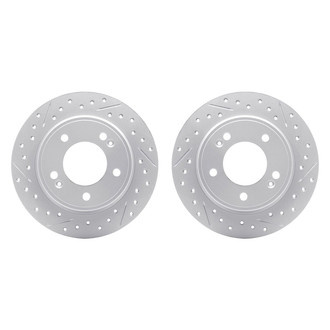 R1 Concepts® - Drilled and Slotted Rear Brake Rotor Set