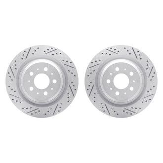 R1 Concepts® - Drilled and Slotted Rear Brake Rotor Set