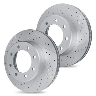 R1 Concepts® - Drilled and Slotted Front Brake Rotor Set