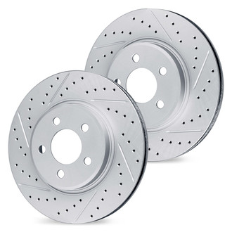 R1 Concepts® - GEO-Carbon™ Drilled and Slotted Front Brake Rotor Set