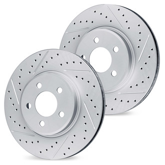 R1 Concepts® - Drilled and Slotted Front Brake Rotor Set