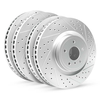 R1 Concepts® - GEO-Carbon™ Drilled and Slotted Front and Rear Brake Rotor Set