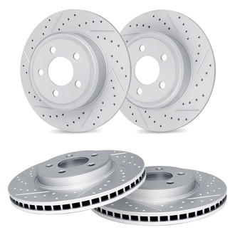 R1 Concepts® - GEO-Carbon™ Drilled and Slotted Front and Rear Brake Rotor Set