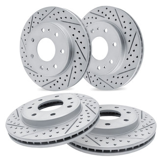 R1 Concepts® - Drilled and Slotted Front and Rear Brake Rotor Set
