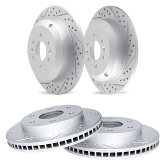 R1 Concepts® - Drilled and Slotted Front and Rear Brake Rotor Set