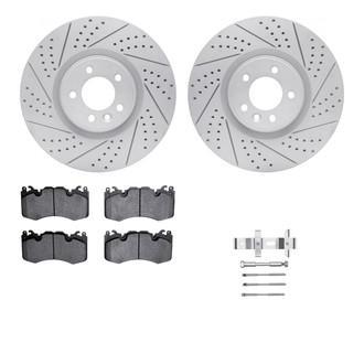 R1 Concepts® - Drilled and Slotted Front Brake Kit with Performance Sport Pads