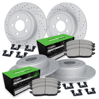 R1 Concepts® - Drilled and Slotted Brake Kit with Performance Sport Pads