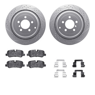 R1 Concepts® - Drilled and Slotted Rear Brake Kit with Euro Ceramic Pads