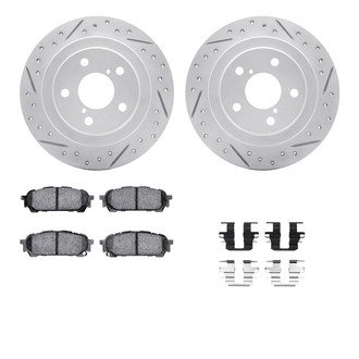 R1 Concepts® - Drilled and Slotted Rear Brake Kit with Euro Ceramic Pads