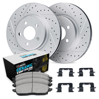 R1 Concepts® - Drilled and Slotted Brake Kit with Euro Ceramic Pads
