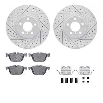 R1 Concepts® - Drilled and Slotted Front Brake Kit with Euro Ceramic Pads
