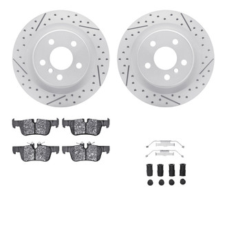 R1 Concepts® - Drilled and Slotted Rear Brake Kit with Euro Ceramic Pads