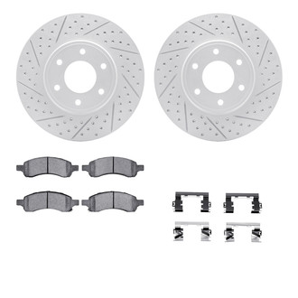 R1 Concepts® - Drilled and Slotted Front Brake Kit with Euro Ceramic Pads