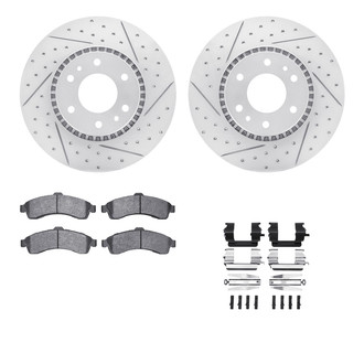 R1 Concepts® - Drilled and Slotted Front Brake Kit with Euro Ceramic Pads