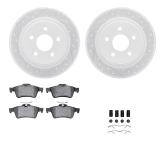 R1 Concepts® - Drilled and Slotted Rear Brake Kit with Euro Ceramic Pads