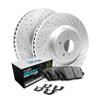 R1 Concepts® - Drilled and Slotted Brake Kit with Euro Ceramic Pads
