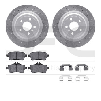 R1 Concepts® - Drilled and Slotted Rear Brake Kit with Euro Ceramic Pads