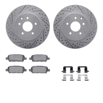 R1 Concepts® - Drilled and Slotted Rear Brake Kit with Euro Ceramic Pads