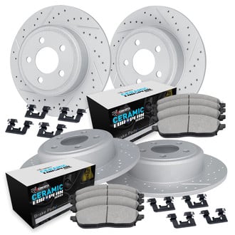 R1 Concepts® - Drilled and Slotted Brake Kit with Euro Ceramic Pads