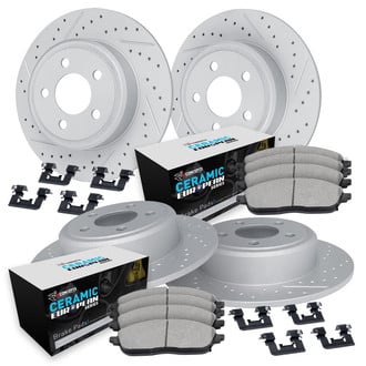 R1 Concepts® - Drilled and Slotted Brake Kit with Euro Ceramic Pads