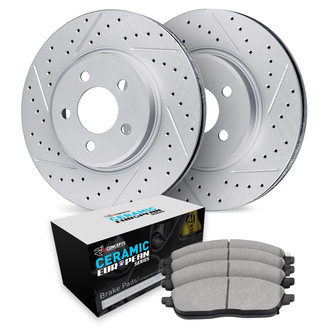 R1 Concepts® - Drilled and Slotted Brake Kit with Euro Ceramic Pads