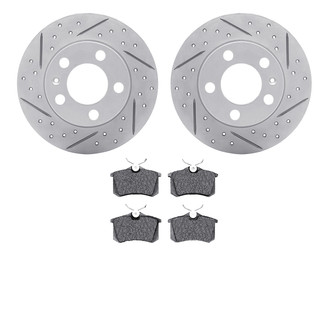 R1 Concepts® - Drilled and Slotted Rear Brake Kit with Euro Ceramic Pads