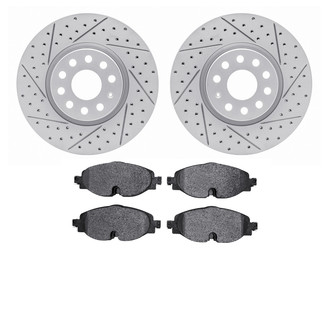R1 Concepts® - Drilled and Slotted Front Brake Kit with Euro Ceramic Pads